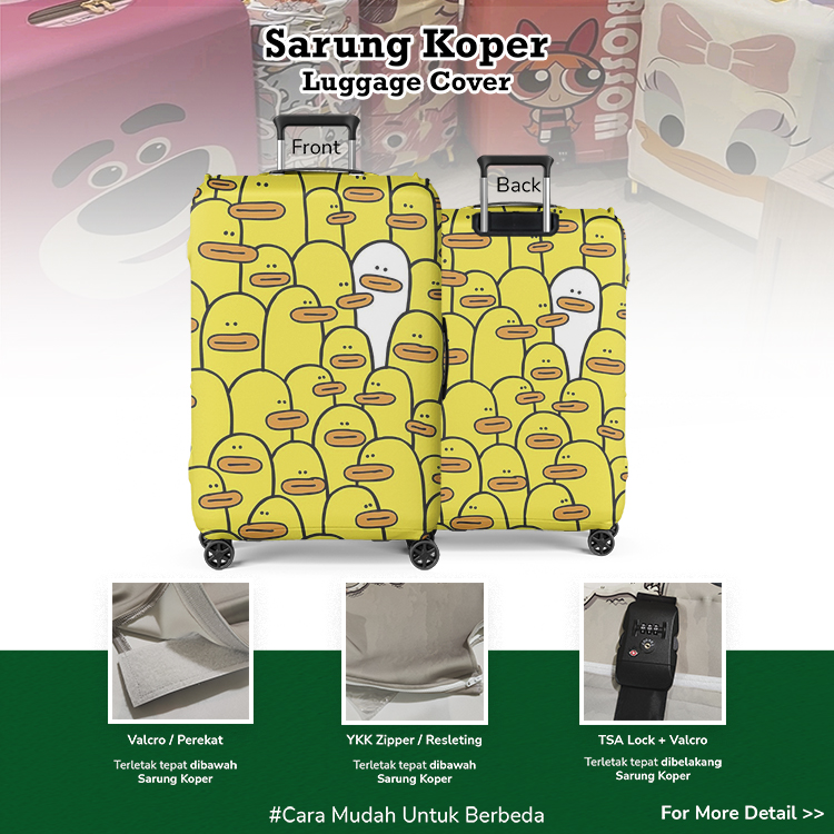 Sarung Koper Bebek Lucu Duck 002 - Luggage Cover
