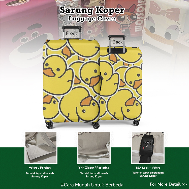 Sarung Koper Bebek Lucu Duck 001 - Luggage Cover