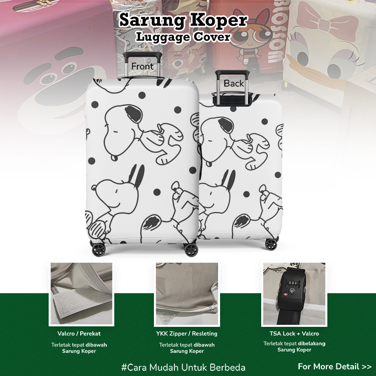 Snoopy 001 - Sarung Koper / Cover Pelindung Koper /Luggage Cover