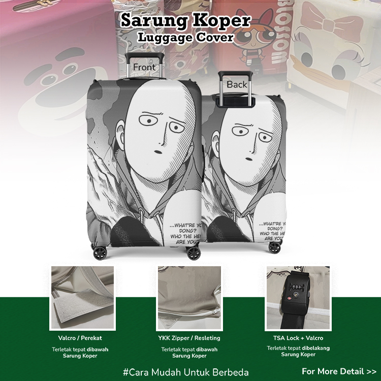Saitama One Punch Man 004 - Sarung Koper / Luggage Cover / Pelindung Koper