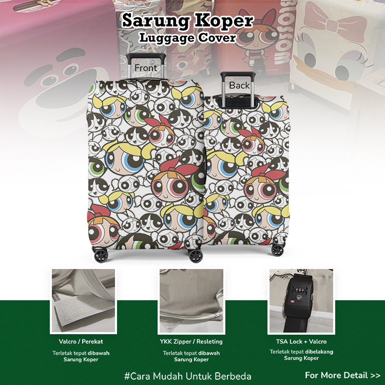 The Powerpuff Girls 002 - Sarung Koper / Luggage Cover / Pelindung Koper