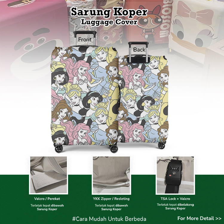 Disney Princess 001- Sarung Koper / Luggage Cover / Pelindung Koper