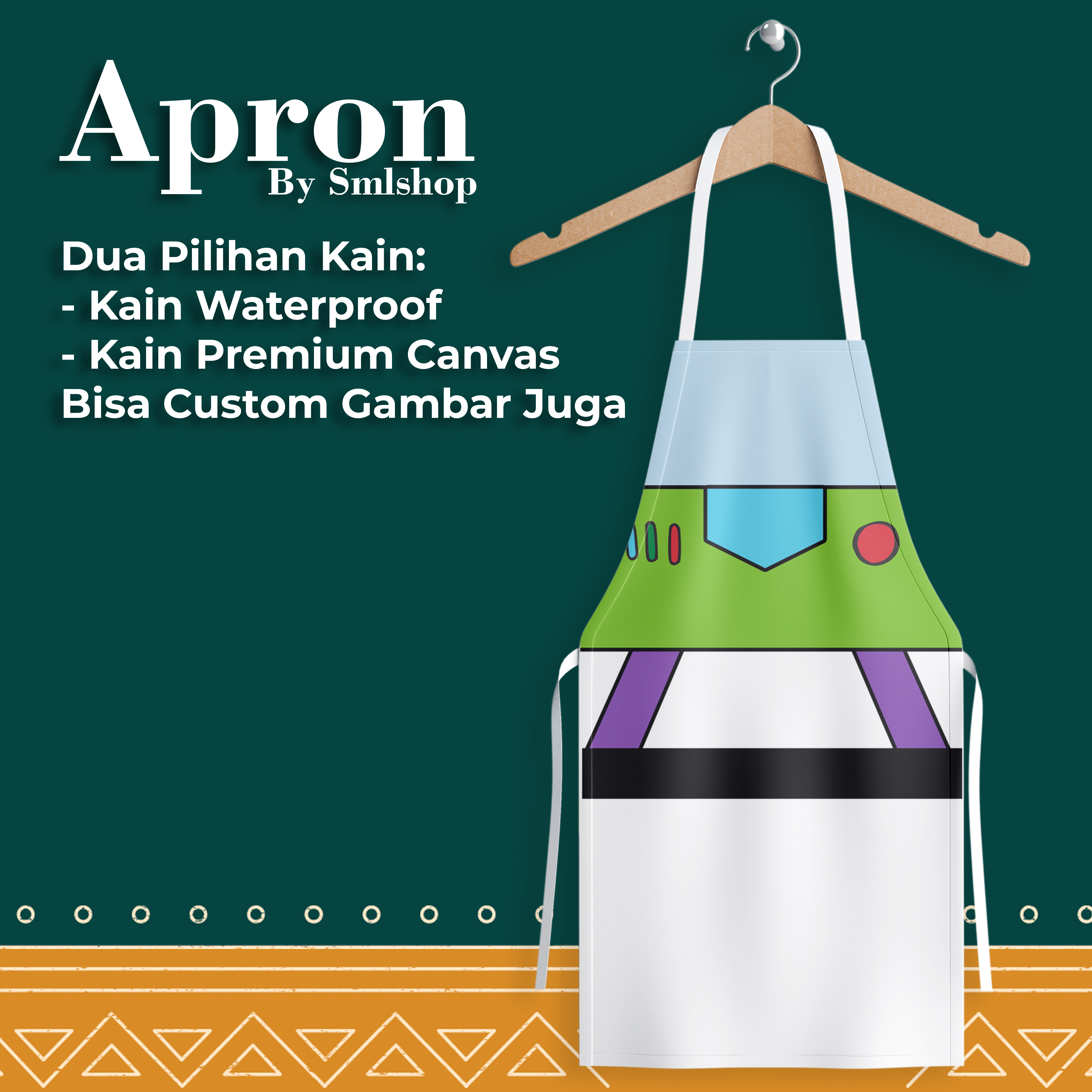Apron Buzz Lightyear Suit Toy Story - Celemek Barista/ Waterproof Anti Air/ Adjustable