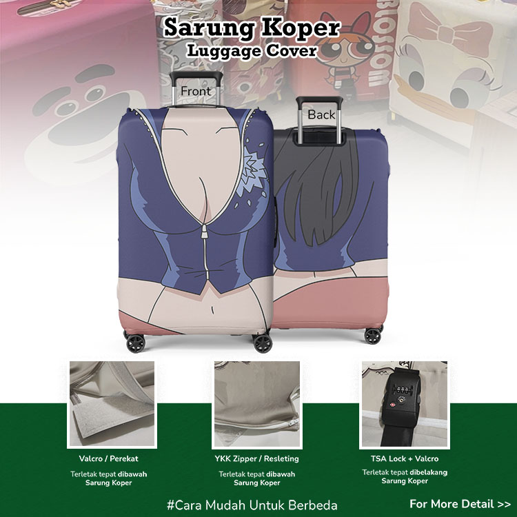 Nico Robin Anak Iblis / Cahaya Revolusi Suit / Luggage Cover Cosplay - Luggage Cover / Sarung Koper / Pelindung Koper Lentur / Sarung Koper Unik / Sarung Koper Anime