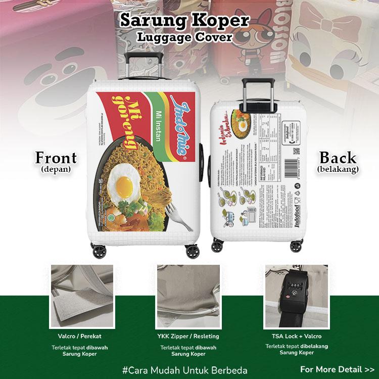 Indomie Mi Goreng Sarung Koper Unik v2 - Luggage Cover / Pelindung Koper / Indofood