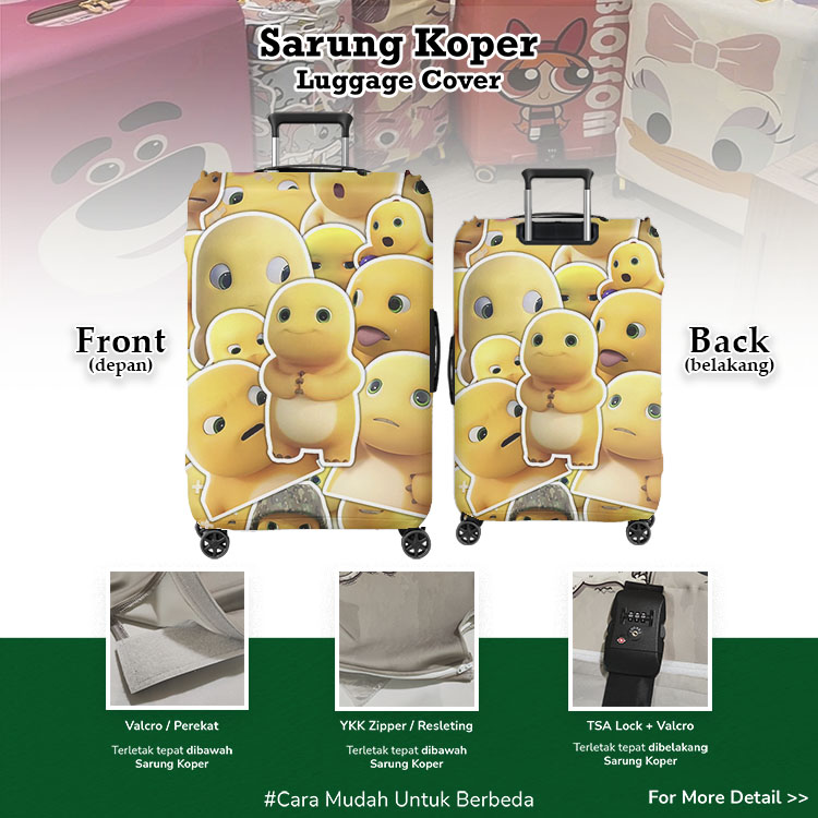 Nailong / Nalong Karakter Animasi - Luggage Cover / Pelindung Koper / Sarung Koper