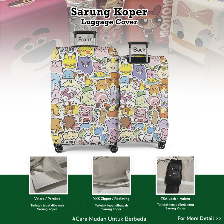 Pokemon Series Luggage Cover 003 - Sarung Koper / Luggage Suitcase / Pokemon GO