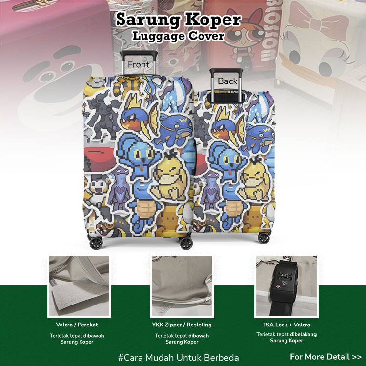 PIXEL Pokemon Series Luggage Cover 005 - Sarung Koper / Luggage Suitcase / Pokemon GO