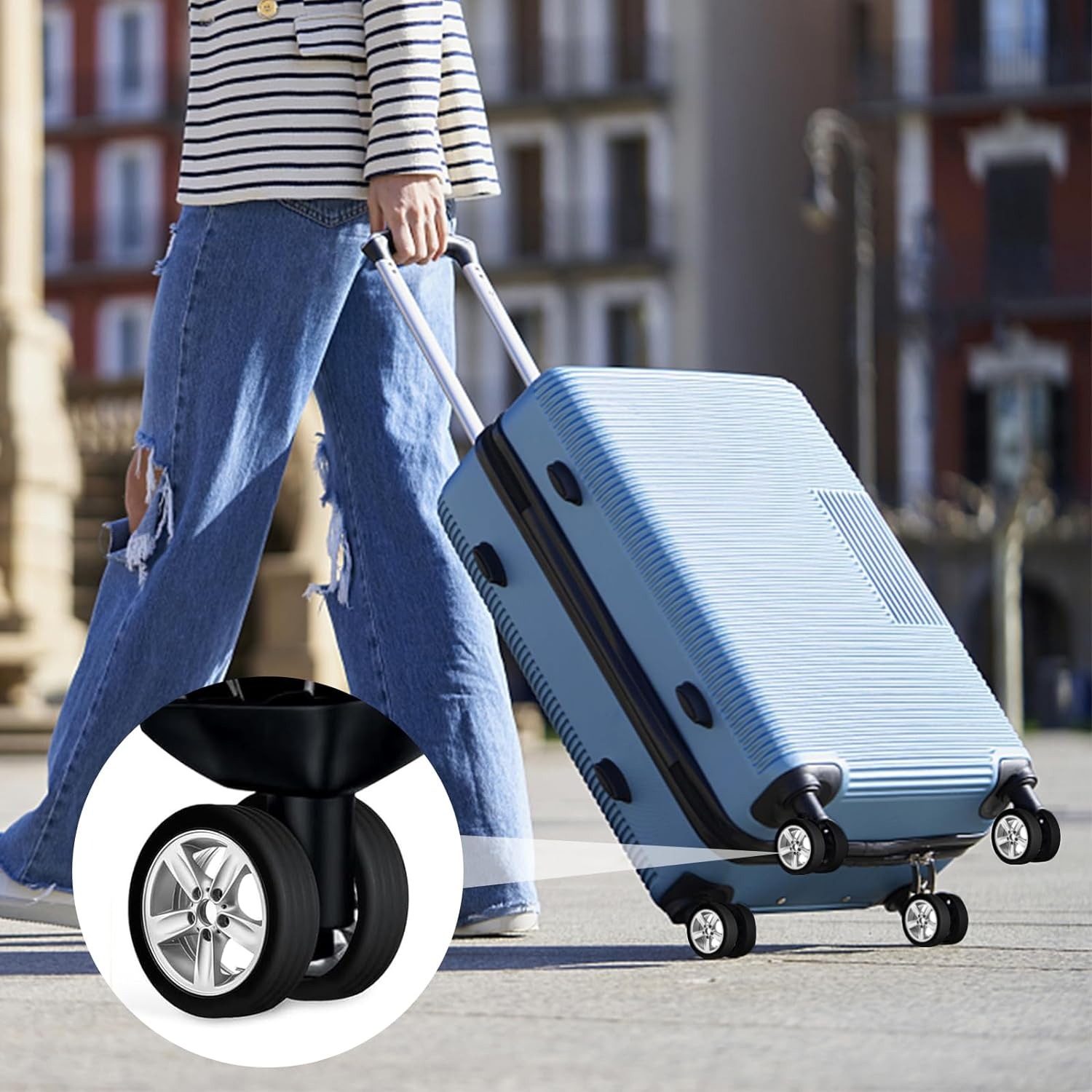 Kvers Pelindung Roda Koper Silikon Luggage Wheel Covers 4 PCS