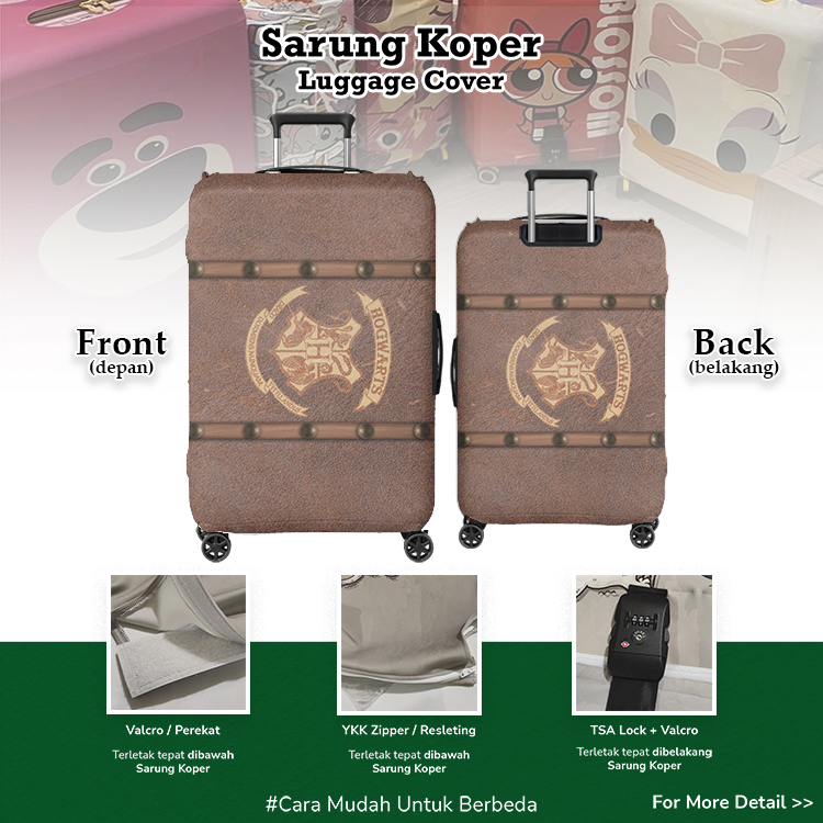 Harry Potter Hogwarts School Luggage Cover 05 - Sarung Koper / Luggage Suitcase / 