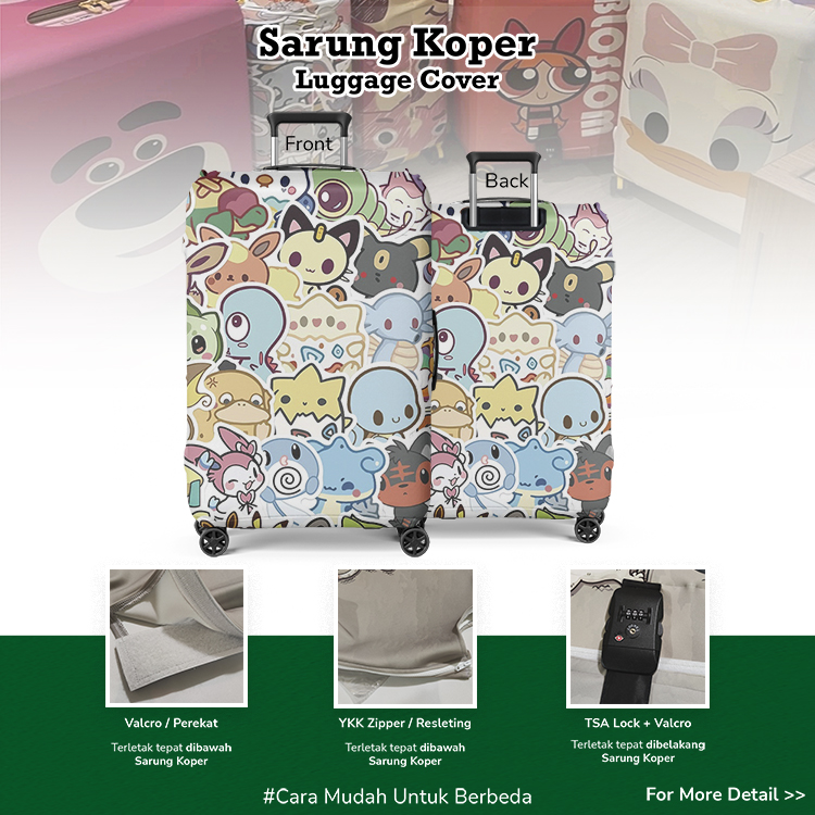 Pokemon Series Luggage Cover 002 - Sarung Koper / Luggage Suitcase / Pokemon GO