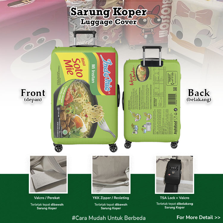 Indomie Soto Mie Sarung Koper Unik v2 - Luggage Cover / Pelindung Koper / Indofood