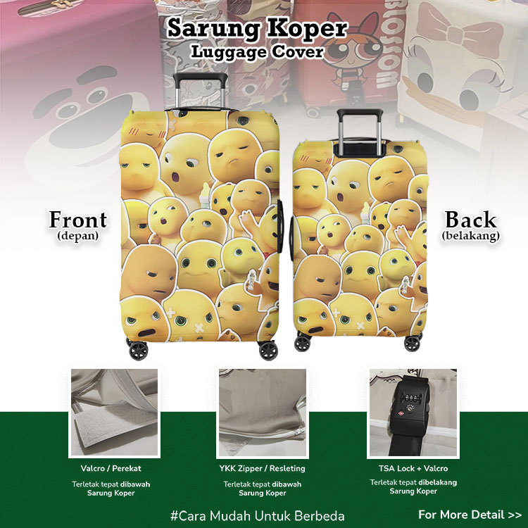 Nailong / Nalong Karakter Animasi 02 - Luggage Cover / Pelindung Koper / Sarung Koper