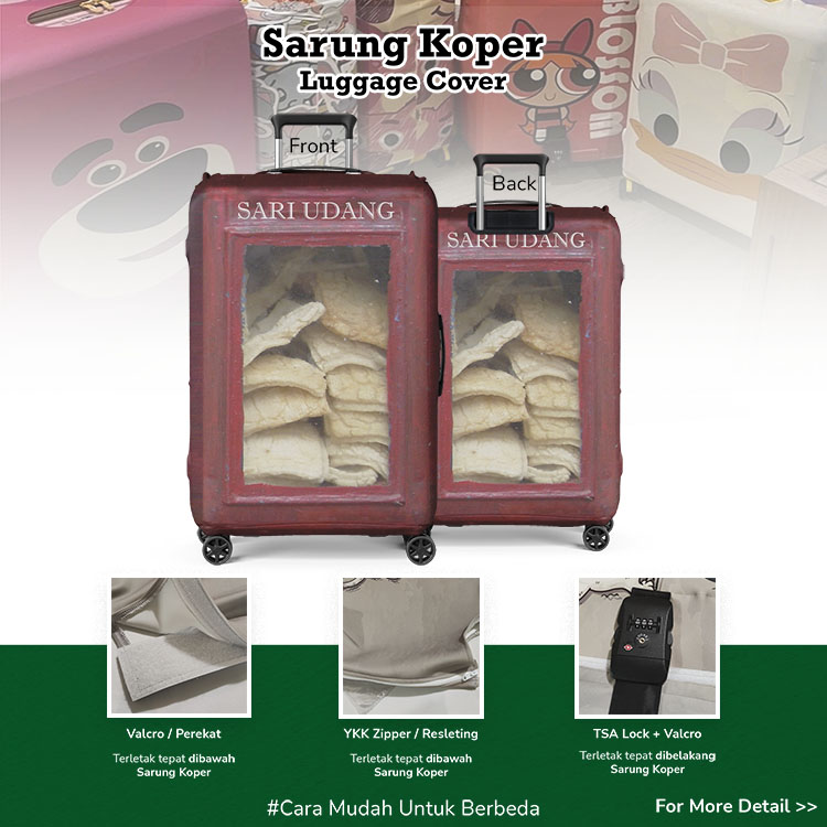 Kaleng Kerupuk Coklat / Gendar - Sarung Koper / Luggage Suitcase / Sarung Kerupuk Unik / Lokal Indonesia