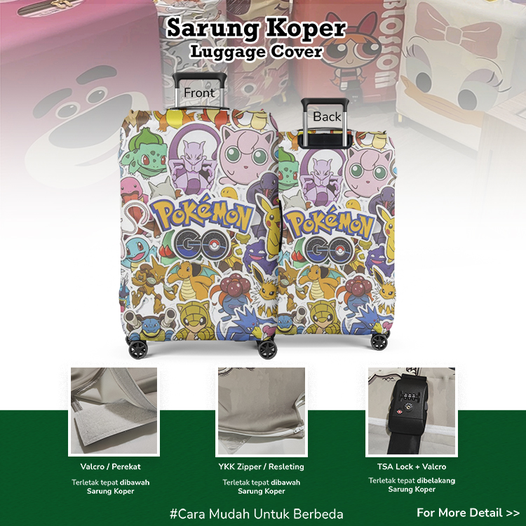 Pokemon Series Luggage Cover - Sarung Koper / Luggage Suitcase / Pokemon GO
