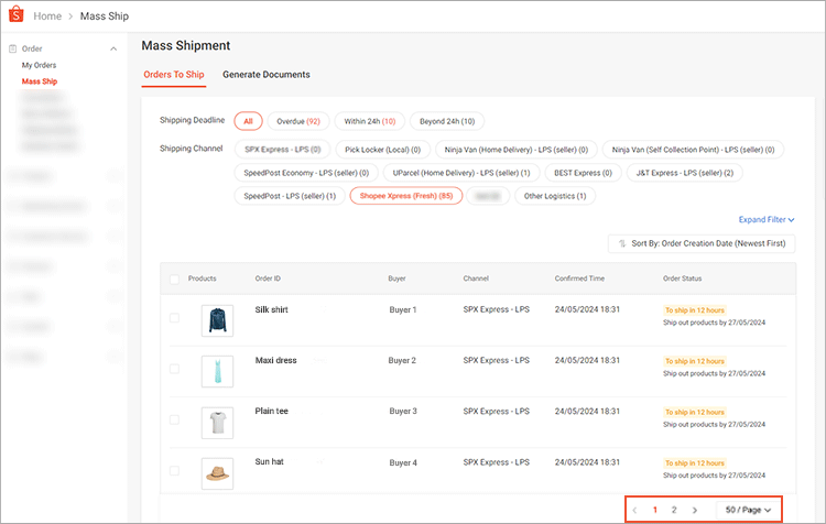 About mass processing orders | SG Seller Education [Shopee]