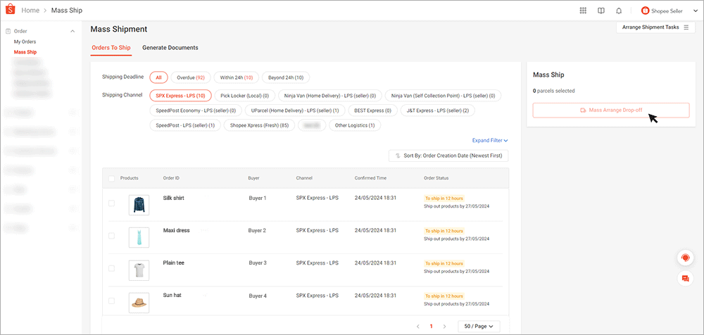 About mass processing orders | SG Seller Education [Shopee]