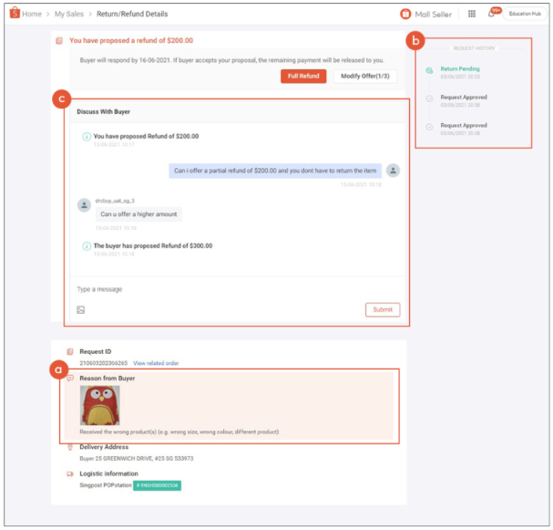 返金返品専用ページ Return & Refund】返品/払い戻しの確認と処理方法 | Shopee JP