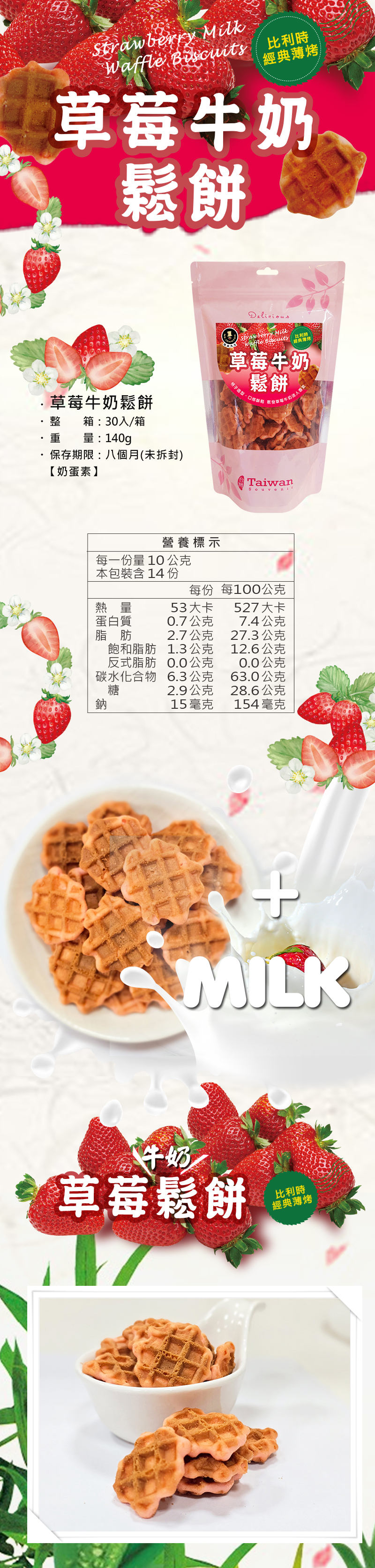 草莓牛奶鬆餅,草莓鬆餅,比列時薄烤,草莓香氣,下午茶好選擇